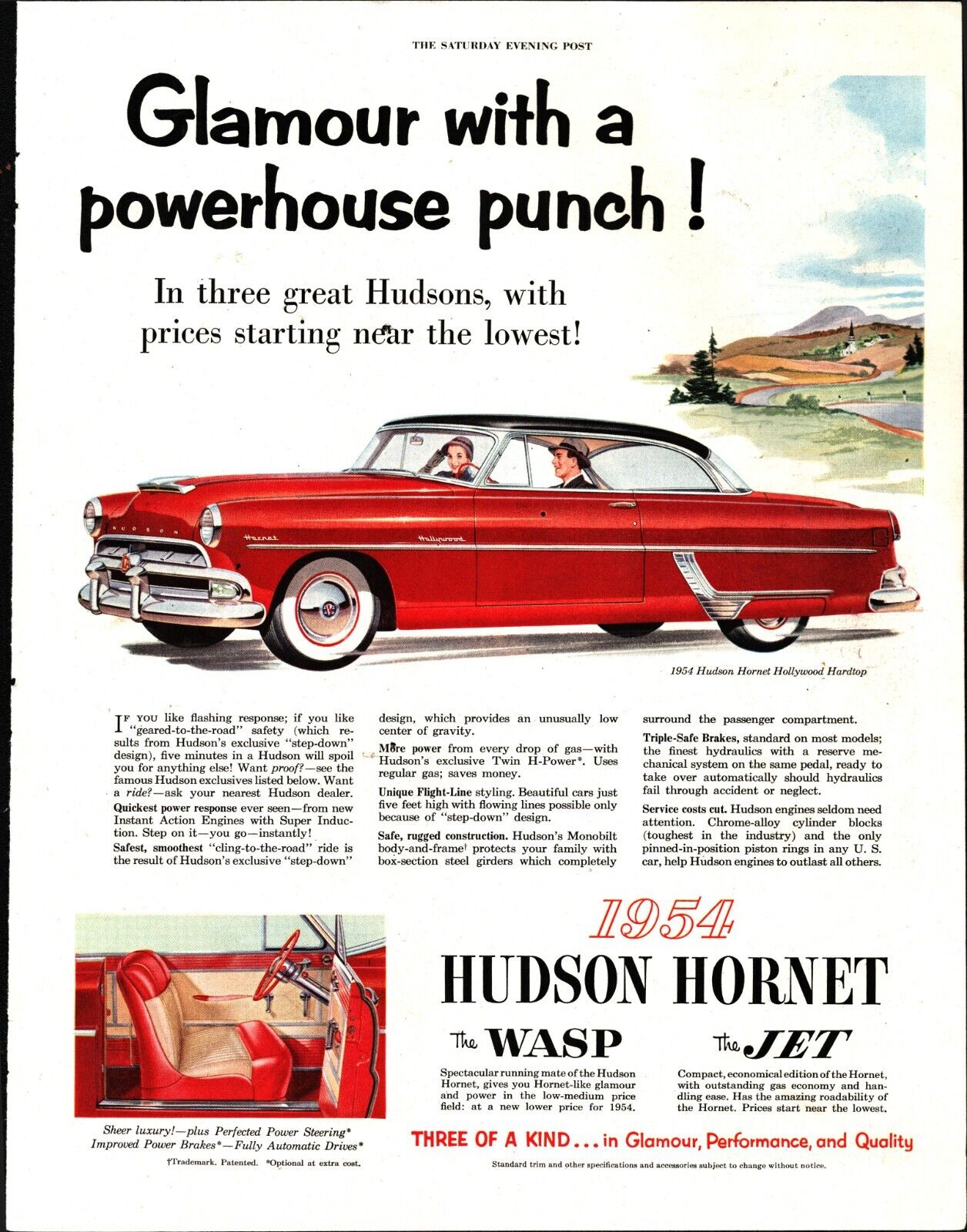 Hudson Hornet Hollywood Car 1954 Vintage Ad Magazine Print Automobile e4