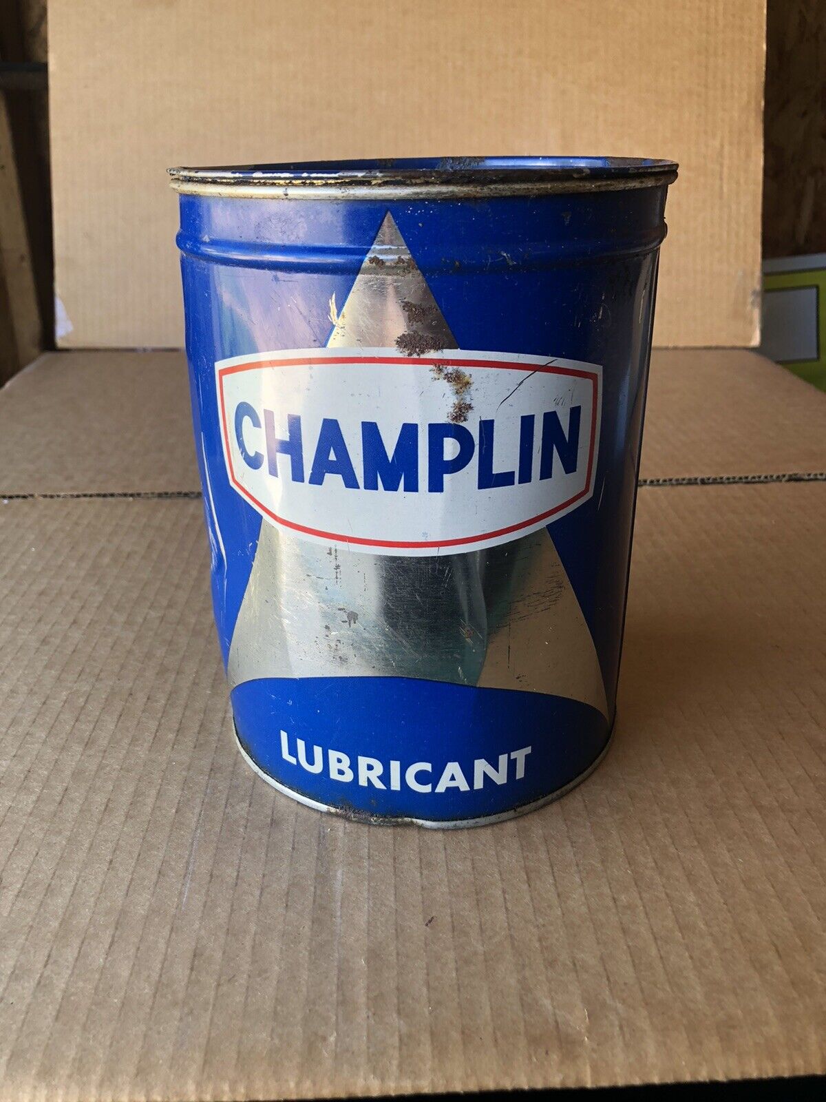 Vintage 1960\'s CHAMPLIN 5lb Lithium Grease Lubricant 5