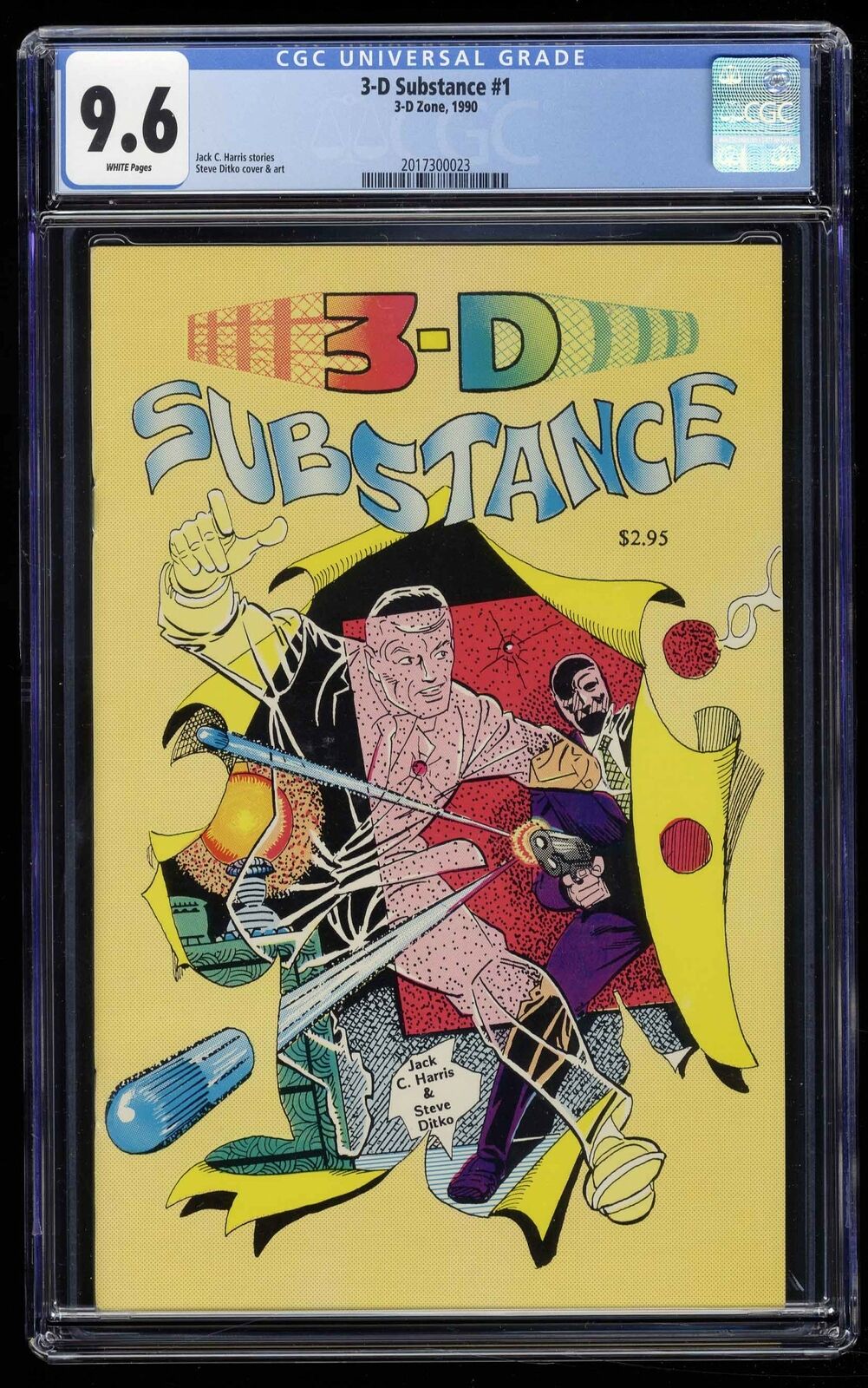 3-D Substance #1 CGC NM+ 9.6 White Pages Steve Ditko Scarce 3-D Zone 1990