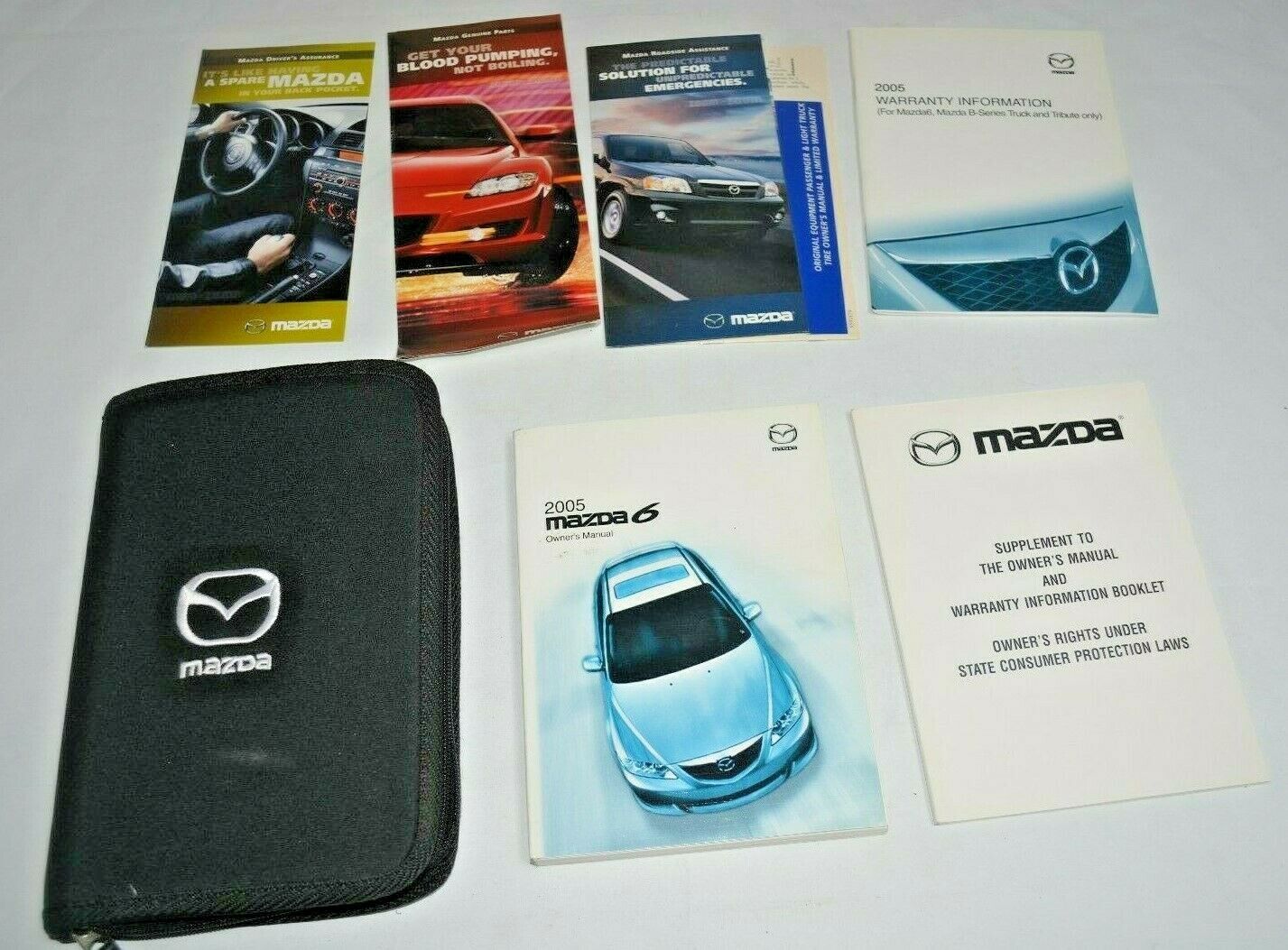 2005 MAZDA 6 OWNERS MANUAL GUIDE BOOK SET WITH CASE OEM