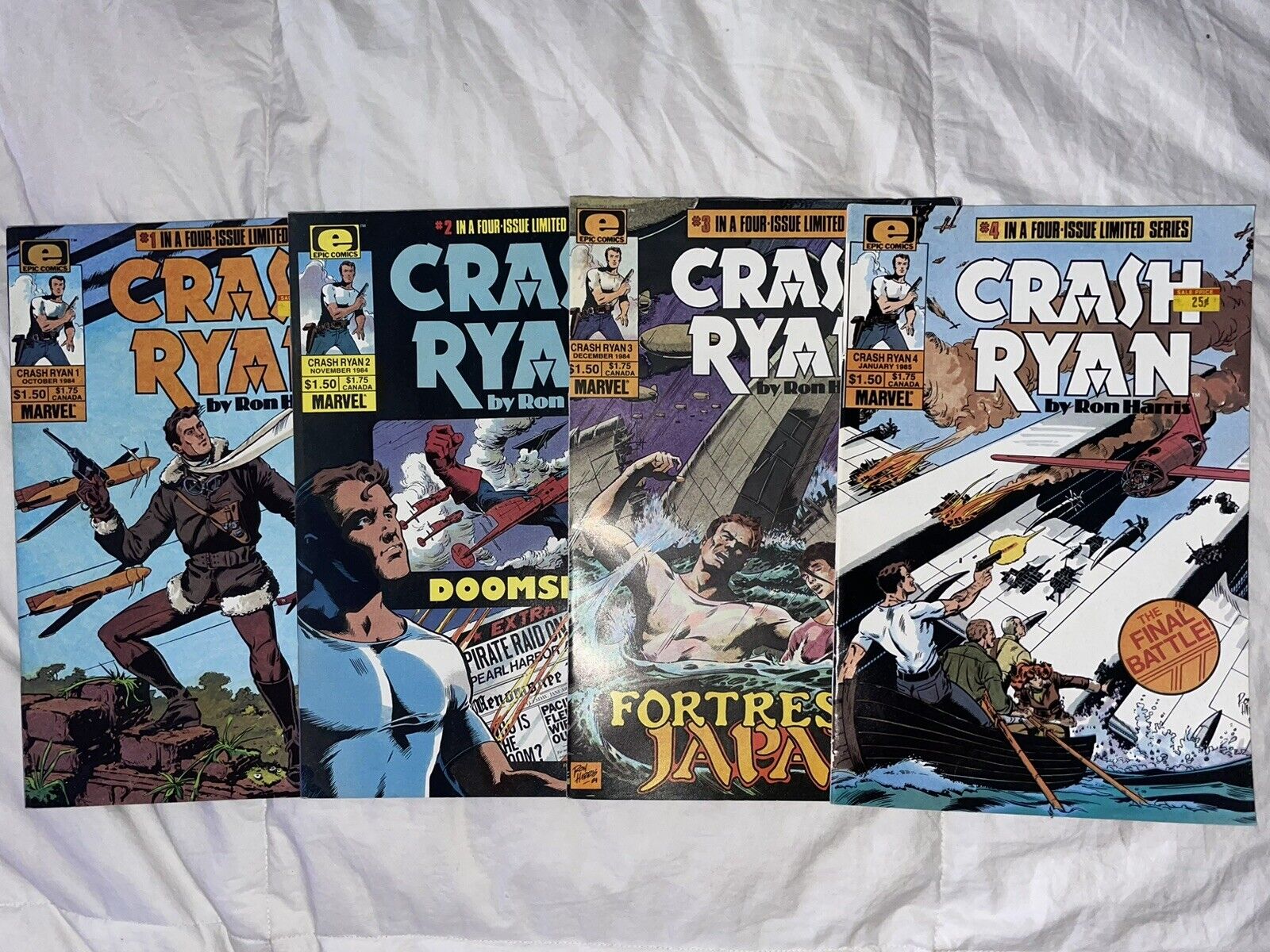 Crash Ryan #1-4 Complete Limited Series - 1984-85 Marvel Epic Comics