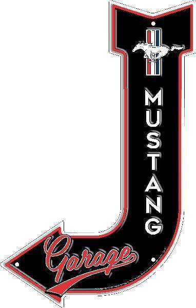 Ford Mustang Pony Logo Black Embossed 18\