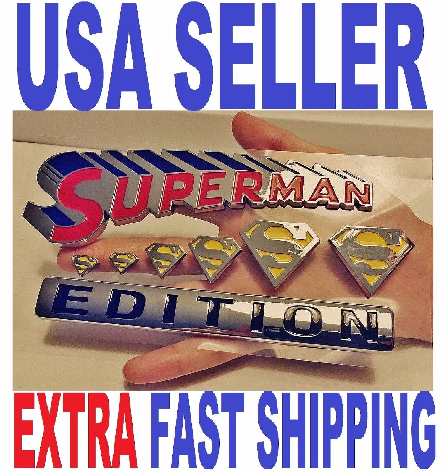 SUPERMAN Edition QUALITY Emblem Plaque Hero Old Logo BADGE Letters FIT ALL CARS