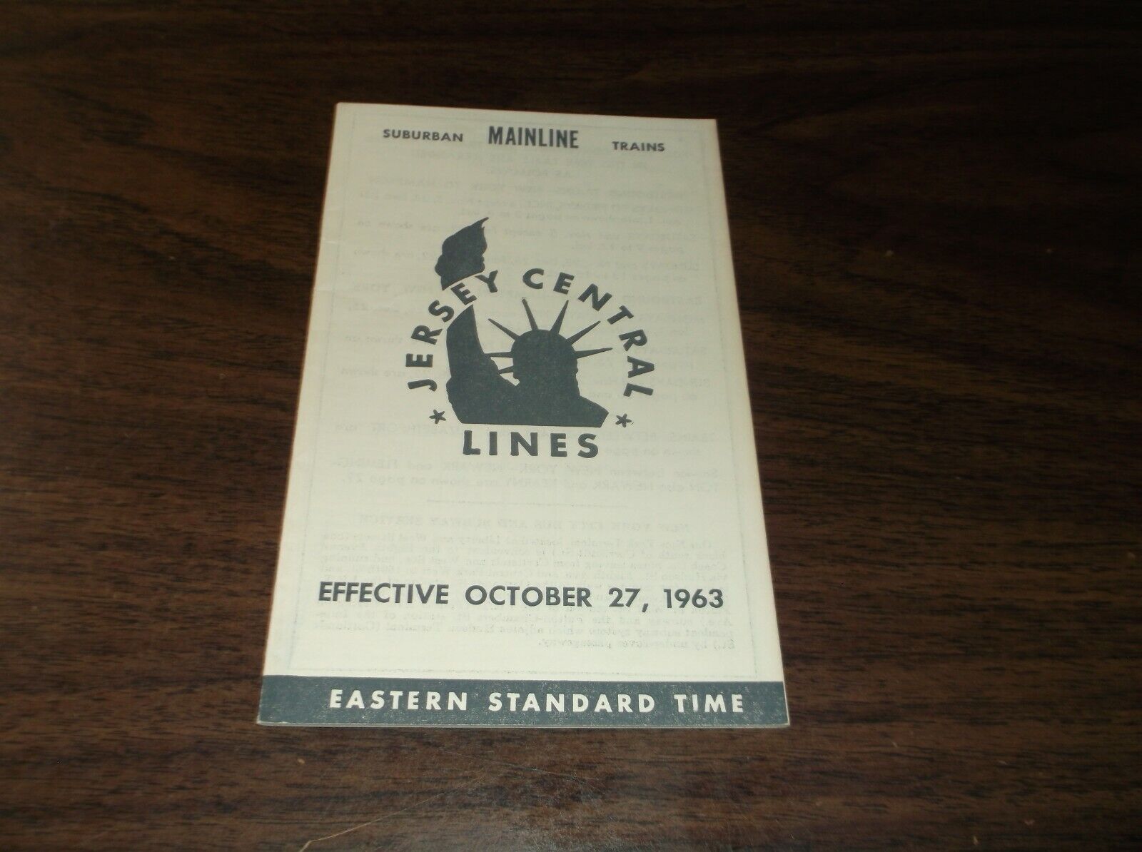 OCTOBER 1963 CNJ JERSEY CENTRAL MAINLINE SUBURBAN TRAINS PUBLIC TIMETABLE