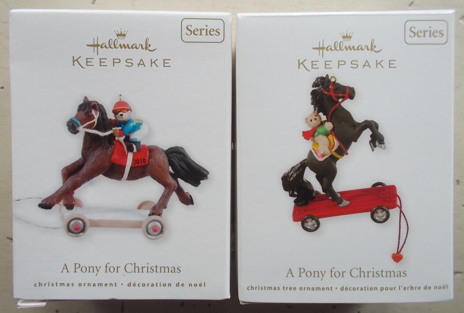 Lot 2 A Pony for Christmas Hallmark Keepsake Ornaments 2010 & 2012