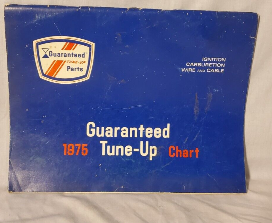 1975 Guaranteed Tune-Up Chart Ignition Carburetor Wire & Cable