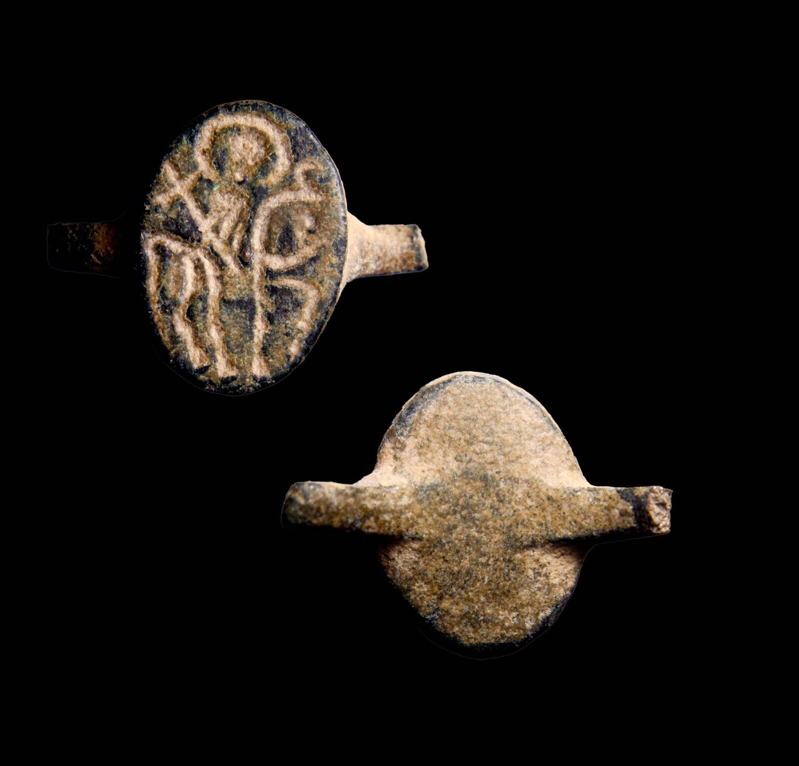 Extremely Rare Ring Seal of CRUSADER Knight on Horse Jerusalem Artifact wCOA