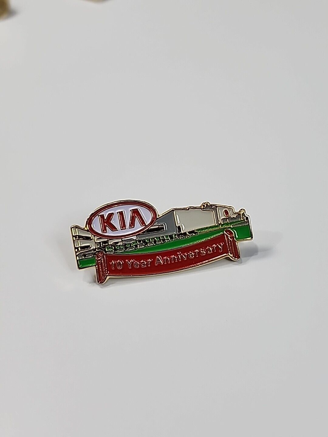 KIA 10 Year Anniversary Souvenir Lapel Pin Kia Motors Manufacturing Georgia