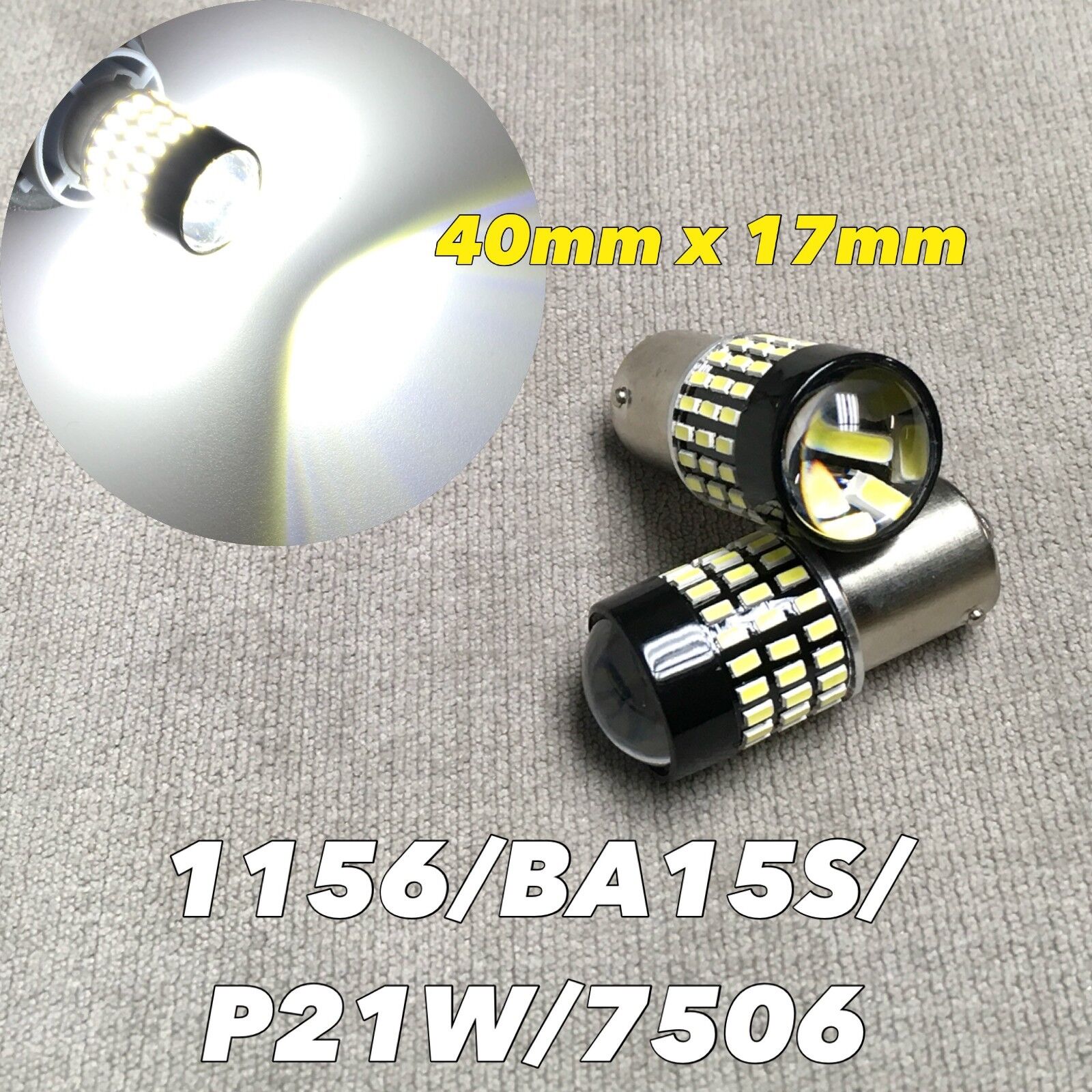 Backup Reverse Light 1156 BA15S 7506 1141 P21W 78 SMD LED Bulb 6000K White W1 JA