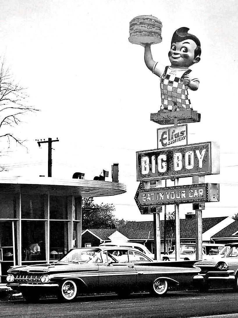 BIG BOY DRIVE THROUGH  1959 CHEVY 5X7 REPRINT