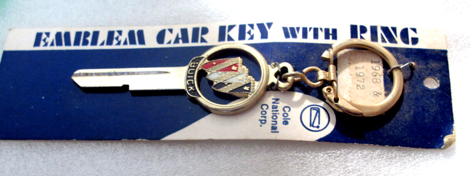 Buick 1968 & 1972 Ignition Key with Detachable Keychain Fits 1968 Buick Vintage