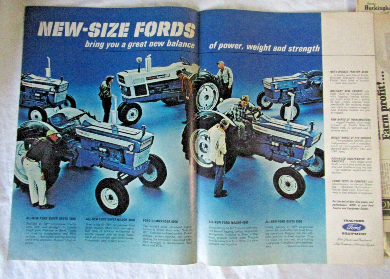 FORD 3000 4000 5000 6000 2000 tractor large print AD poster 2 pages