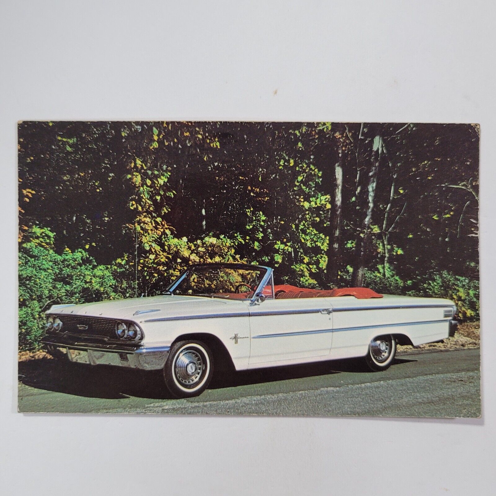 1963 Ford Galaxie 500 Convertible V8 Vintage Postcard Car Automobile