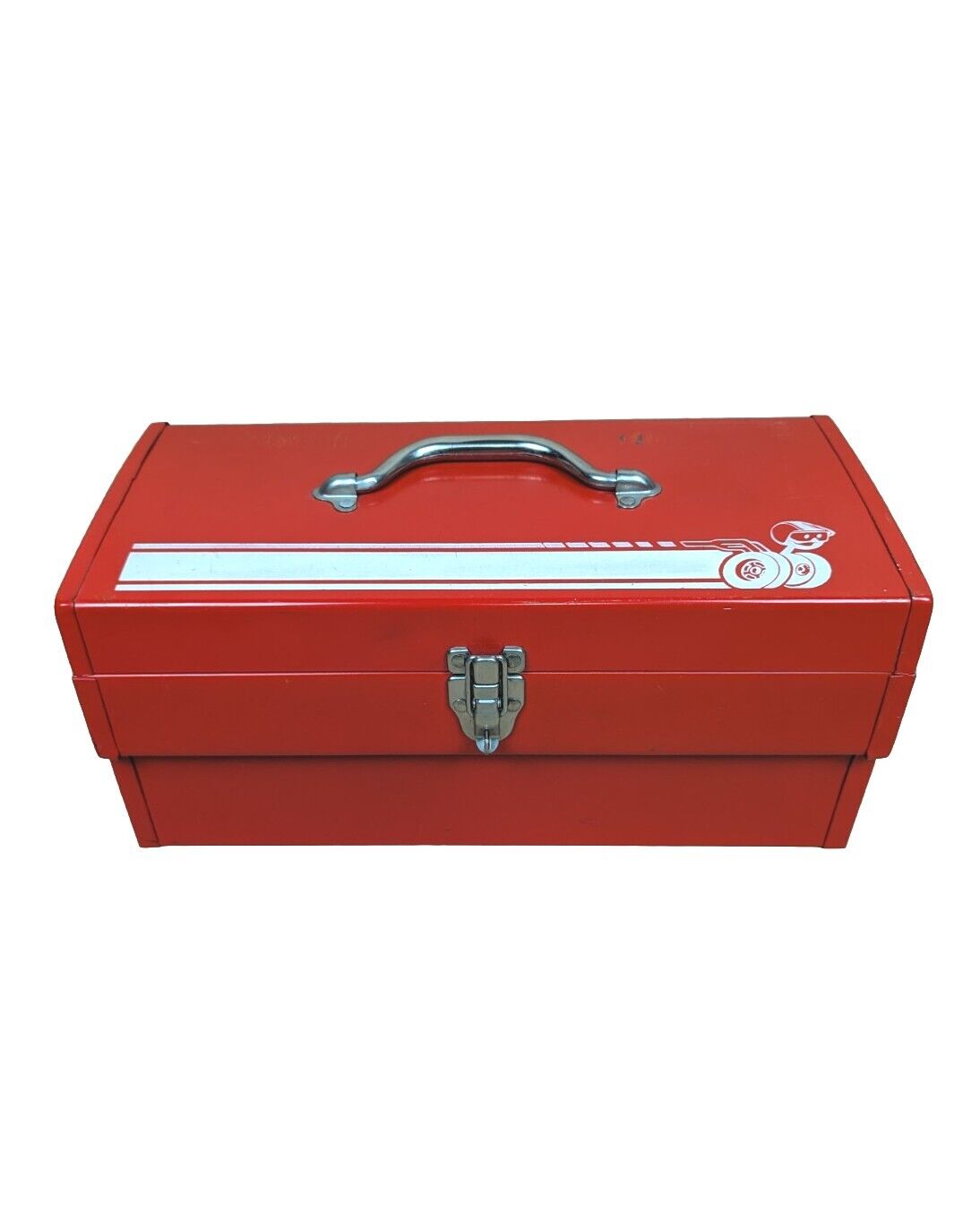 Vintage Mopar Dodge Scat Pack Metal Red Toolbox & Original Tray Tool Storage Box