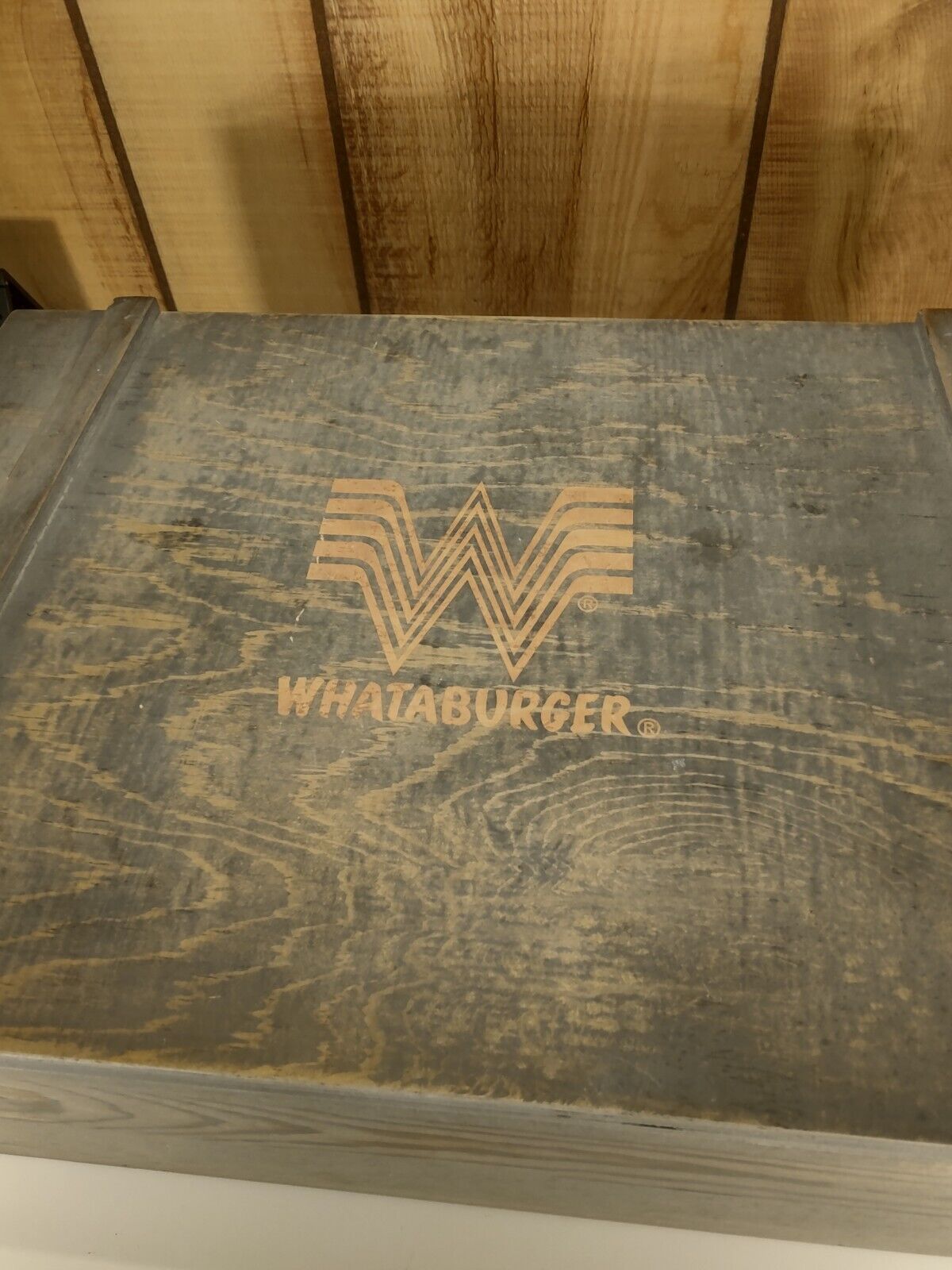 Whataburger box wooden with lid - keepsake or jewelry or convert to cigar box