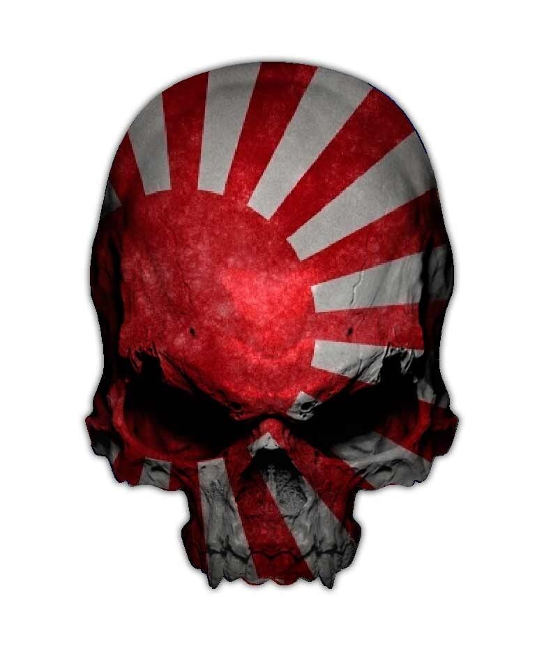 Japan Skull Decal Imperial Japanese Flag Sticker Kamikaze Rising Sun JPN