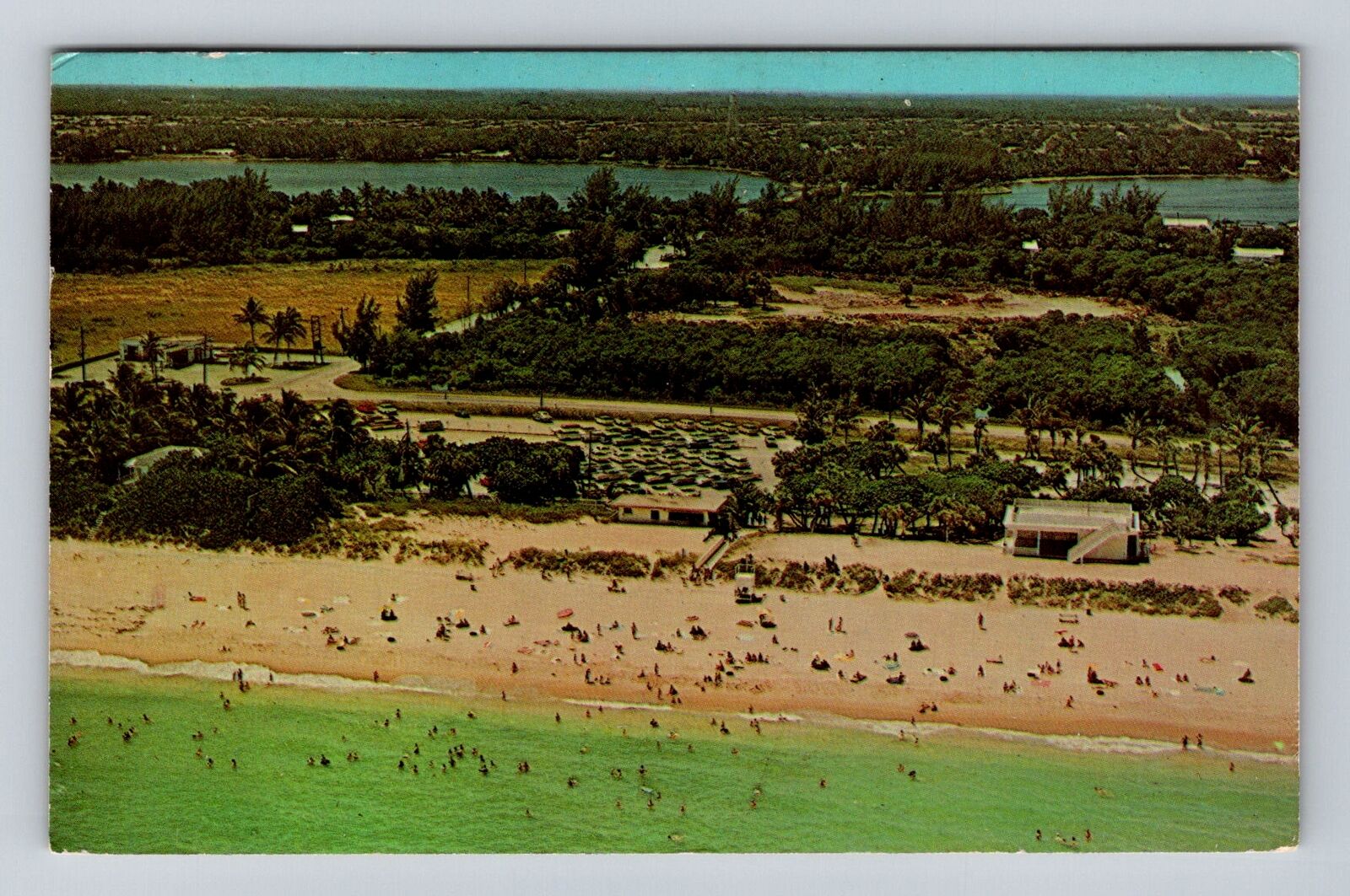 Lantana FL-Florida, Aerial Of Lantana Beach, Antique, Vintage c1969 Postcard