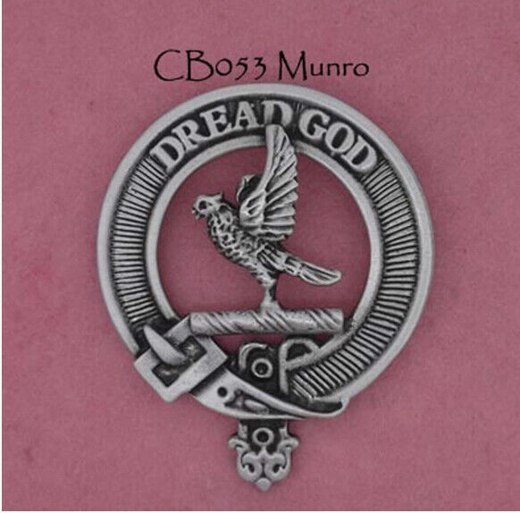 Munro Hand Crafted Pewter Scotland Clan Crest Cap Badge Brooch UK 