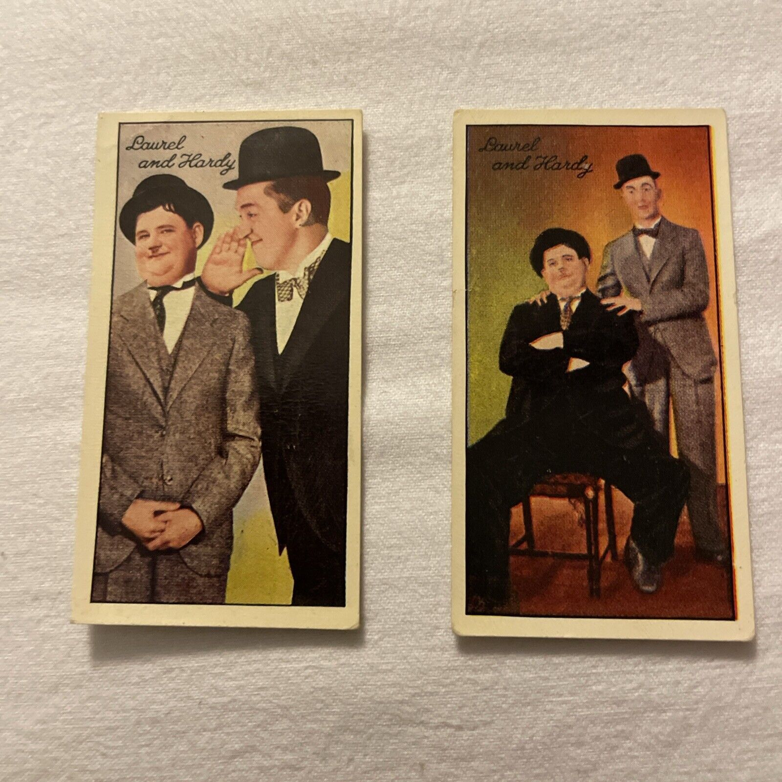CARRERAS-FAMOUS FILM STARS 1935-#96c- LAUREL & HARDY (2x CARDS - BOTH VERSIONS)