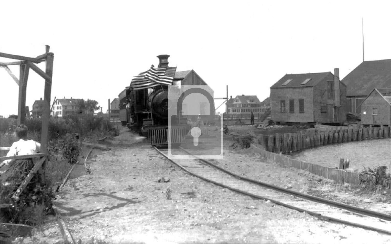 Nantucket Massachusetts MA Railroad Train Engine Reprint Postcard