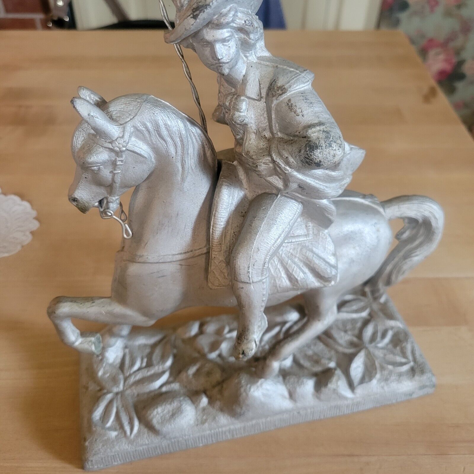 Antique Military General Custer Horse Riding USA History Cast Aluminum Statue