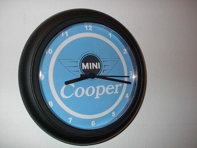 BMW Mini Cooper Auto Motors Garage Man Cave Clock Advertising Sign
