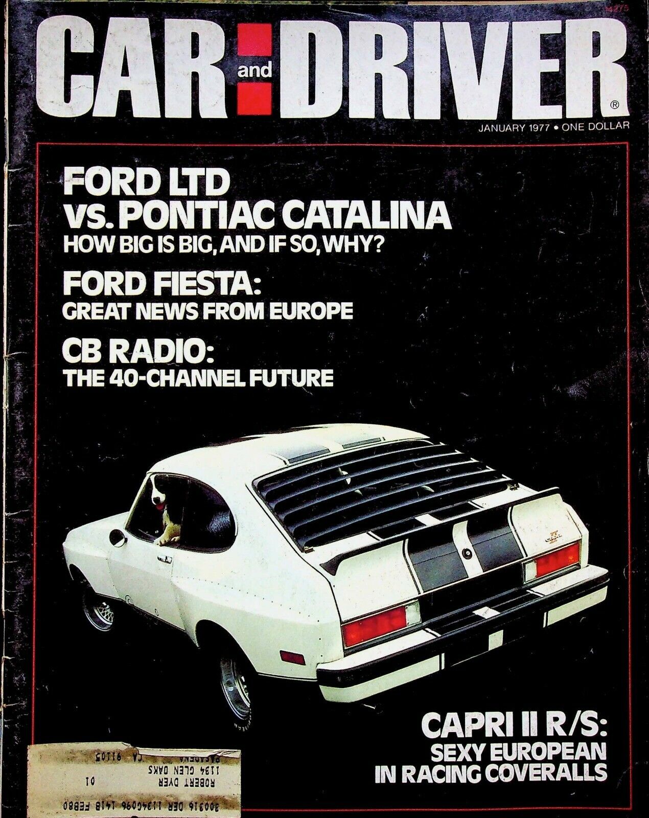 FORD LTD VS. PONTIA CATALINA - CAR AND DRIVER MAGAZINE, JANUARY 1977 VOL 22 VTG.