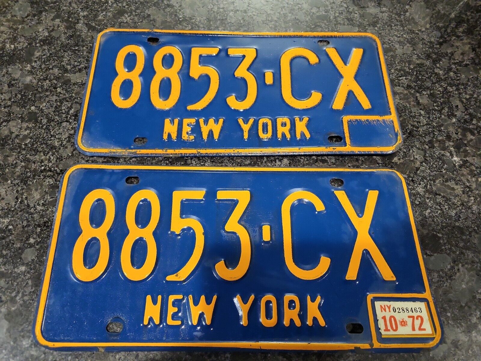 Vintage 1966 New York License Plate Pair Ford Chevy 1967 1968 1969 70 71 72 73