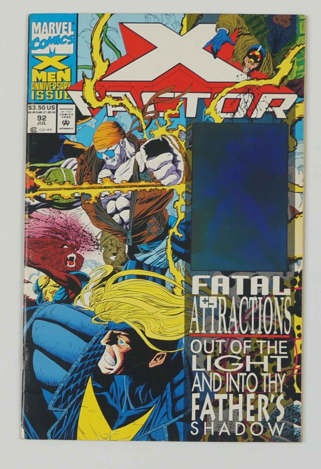 X-Factor #92 FN BLUE HOLOGRAM Fatal Attractions 1st appearance of Exodus Marvel