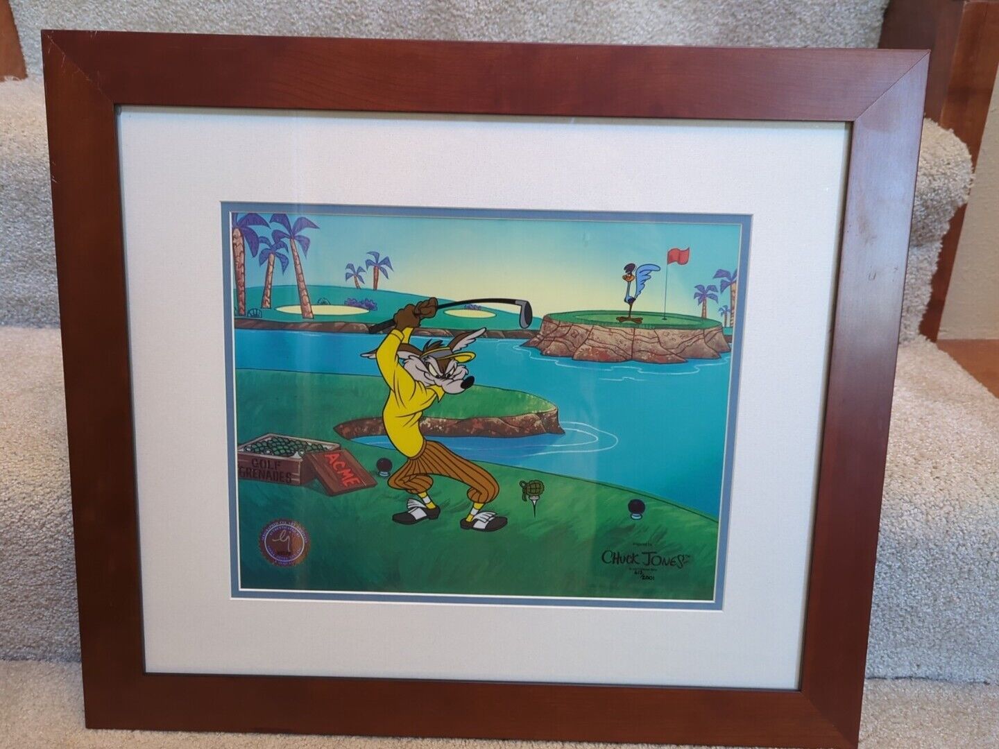 Chuck Jones Wile E. Coyote and Road Runner Framed Limited Edition Animation Cel