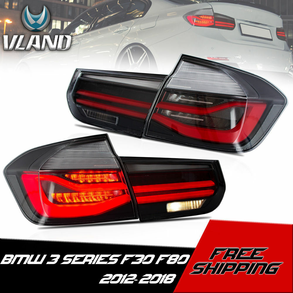 VLAND Tail Lights Smoked Turn Signal For 12-18 BMW 3 Series F30 F80 M3 Sedan