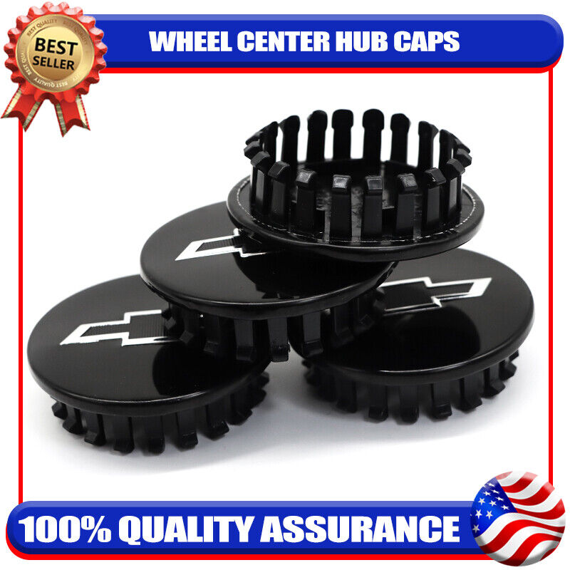 4PCS For Blazer 2019-2021 66mm Glossy Black With Black Bow Tie Wheel Center Caps