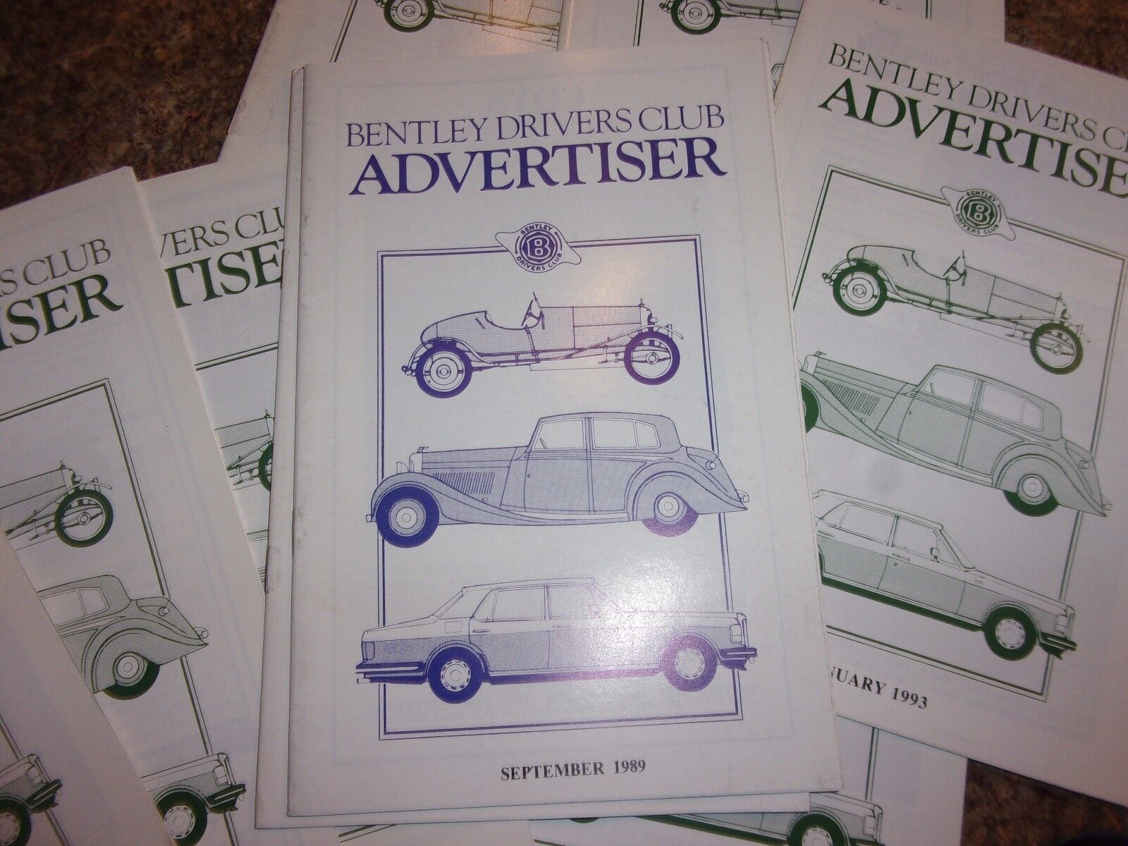 The Bentley Drivers Club Advertiser 10 issues - 1989 1991 1992 1993 1994 - LOTL