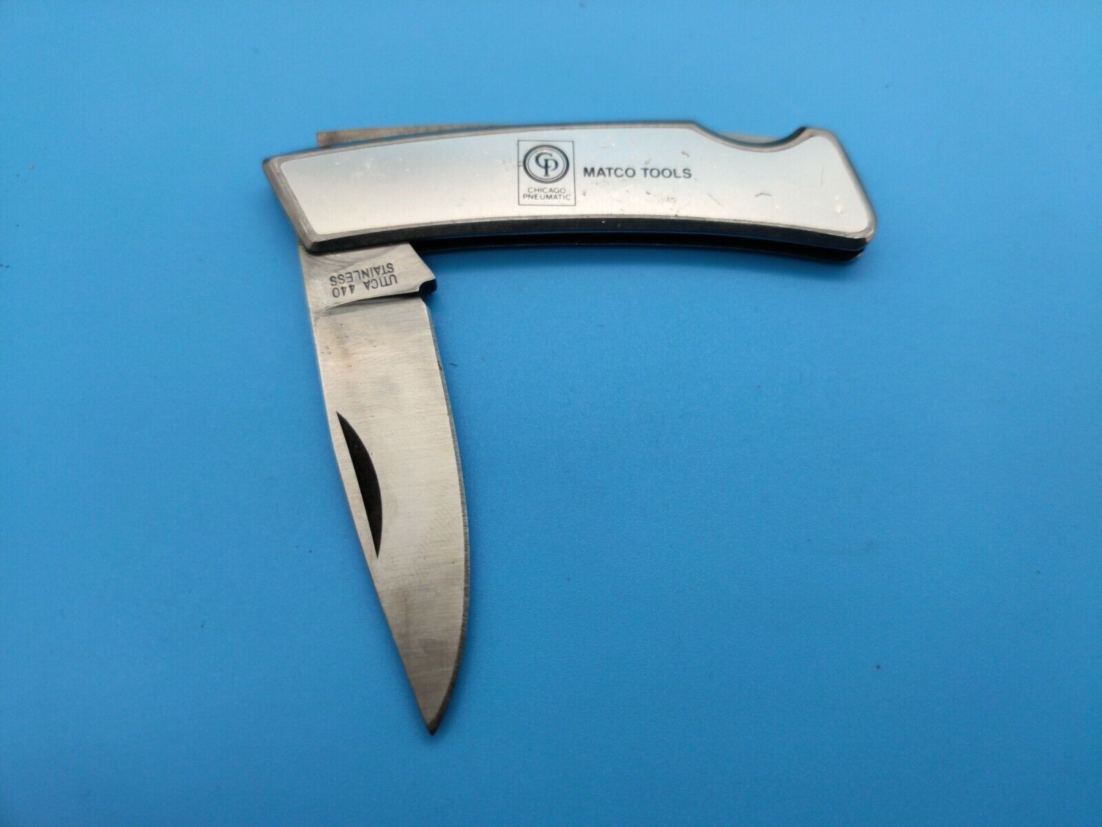 Utica 18131 MATCO TOOLS CHICAGO PNEUMATIC Folding Pocket Knife Lockback 440 SS