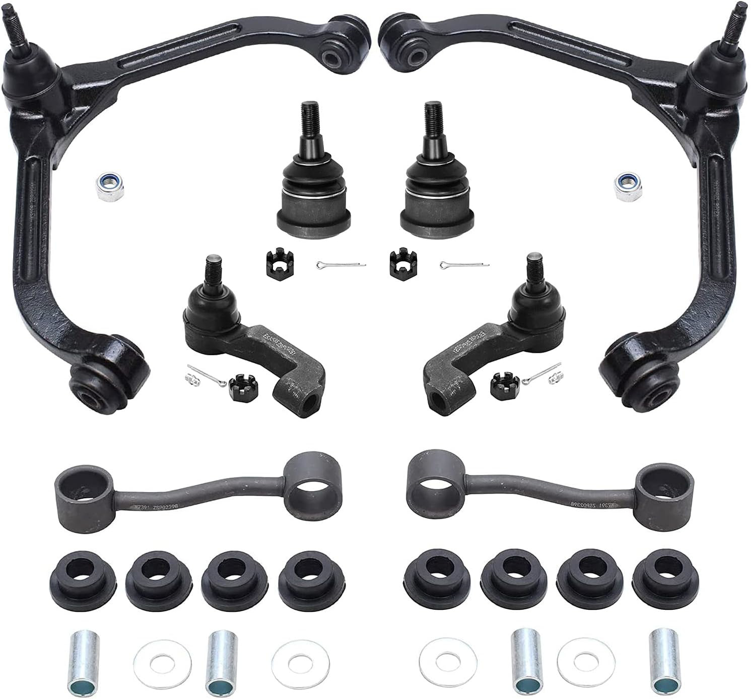 Detroit Axle - Front Upper Control Arm Lower Ball Joints Sway Bars Outer Tie Rod