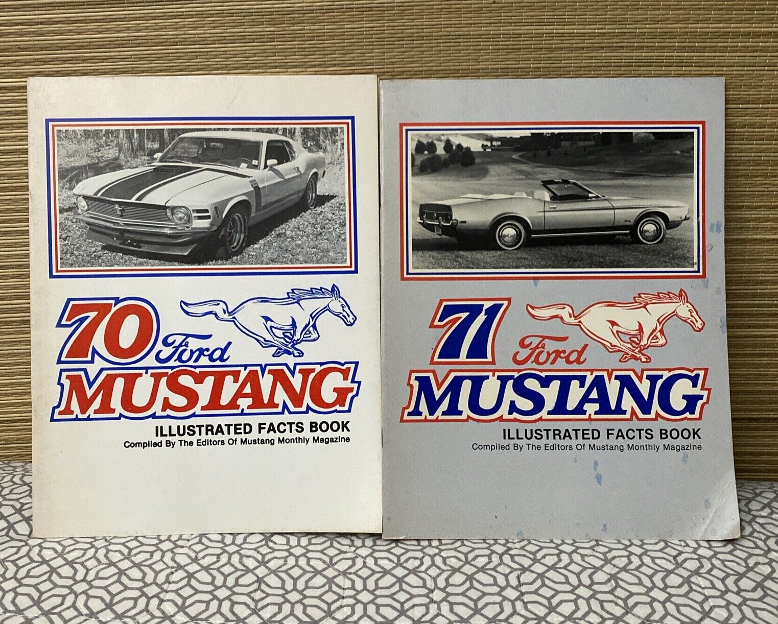 1970 & 1971 Ford Mustang Illustrated Facts Books (2 Book Lot)