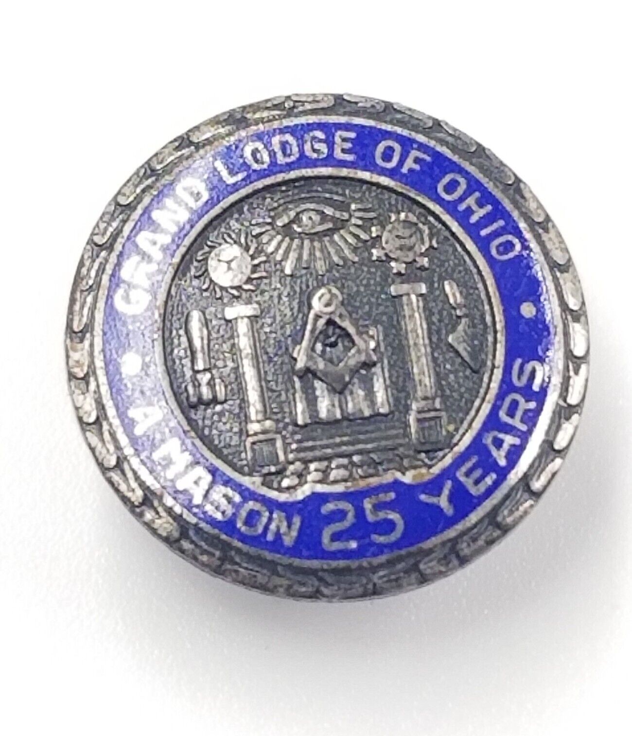 VTG Grand Lodge of Ohio A Mason 25 Years Sterling Silver Masonic Pin Roulet Co