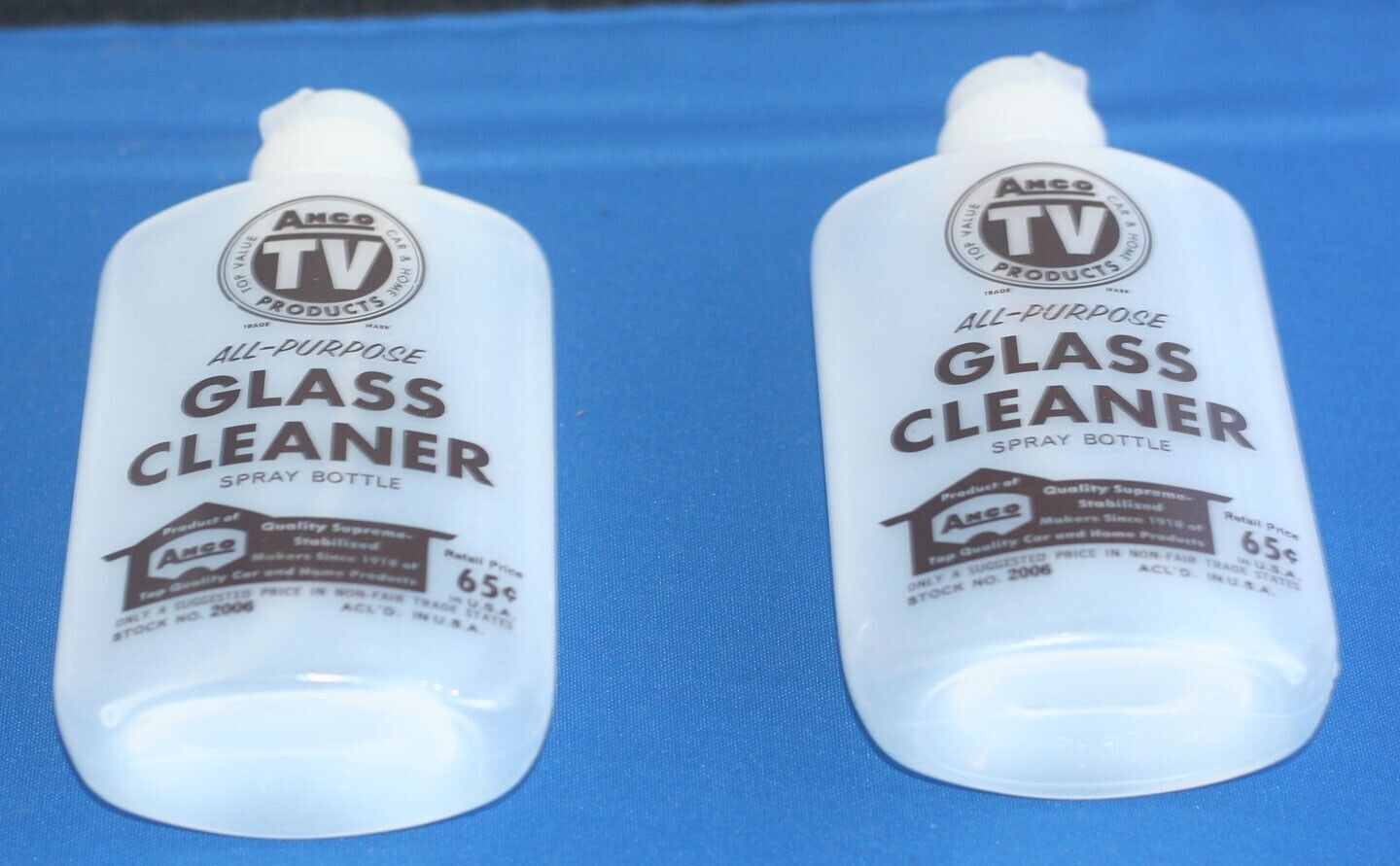 Anco Glass Cleaner Bottles - New Old Stock (NOS) - Lot of 2 - RARE FIND WoW