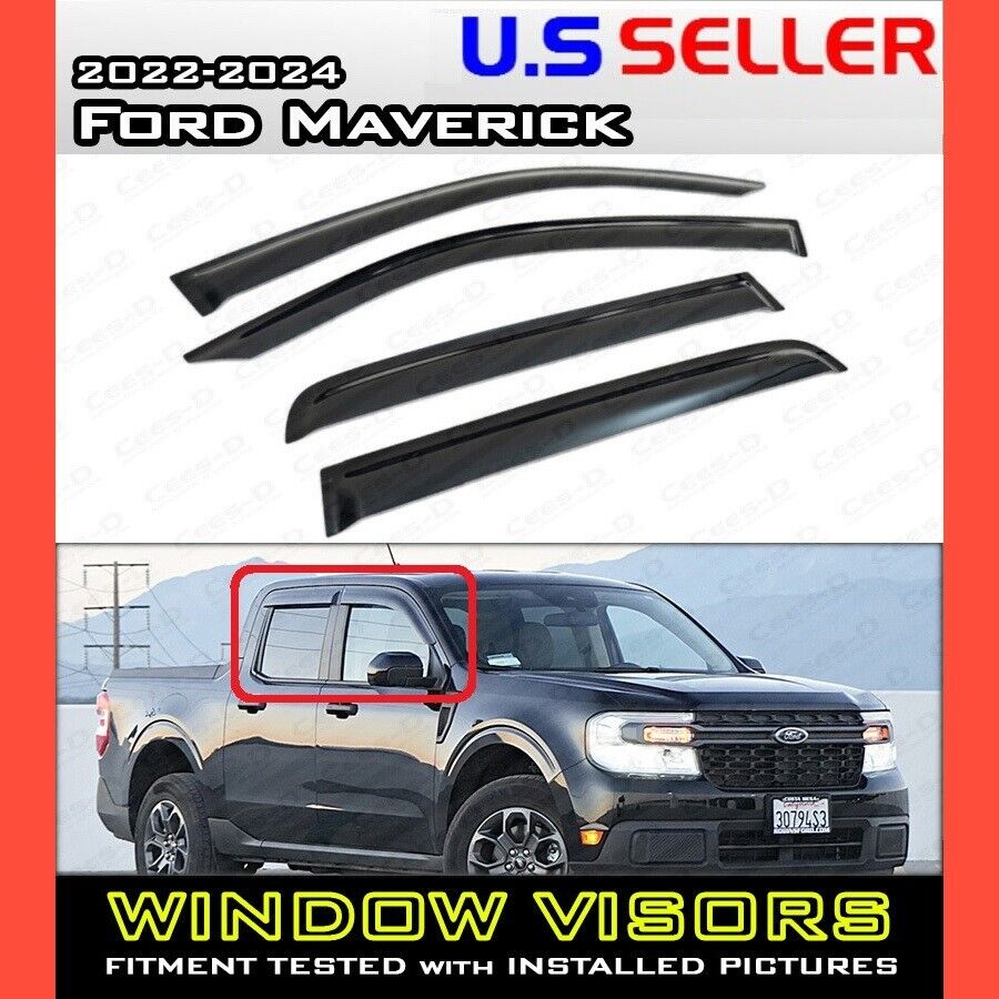 for 2022 → 2024 Ford Maverick / WINDOW VISORS DEFLECTOR VENT SHADE RAIN GUARD