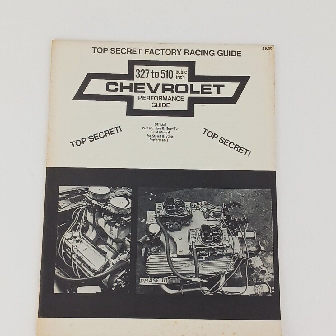 1975 Motion Phase lll Publications TOP SECRET RACING GUIDE 327 TO 510 CI CHEVY