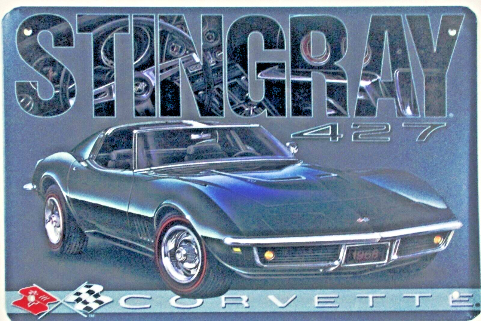 Corvette Tin sign stingray 427 ,vintage look Great for bar,man cave ,garage 1578