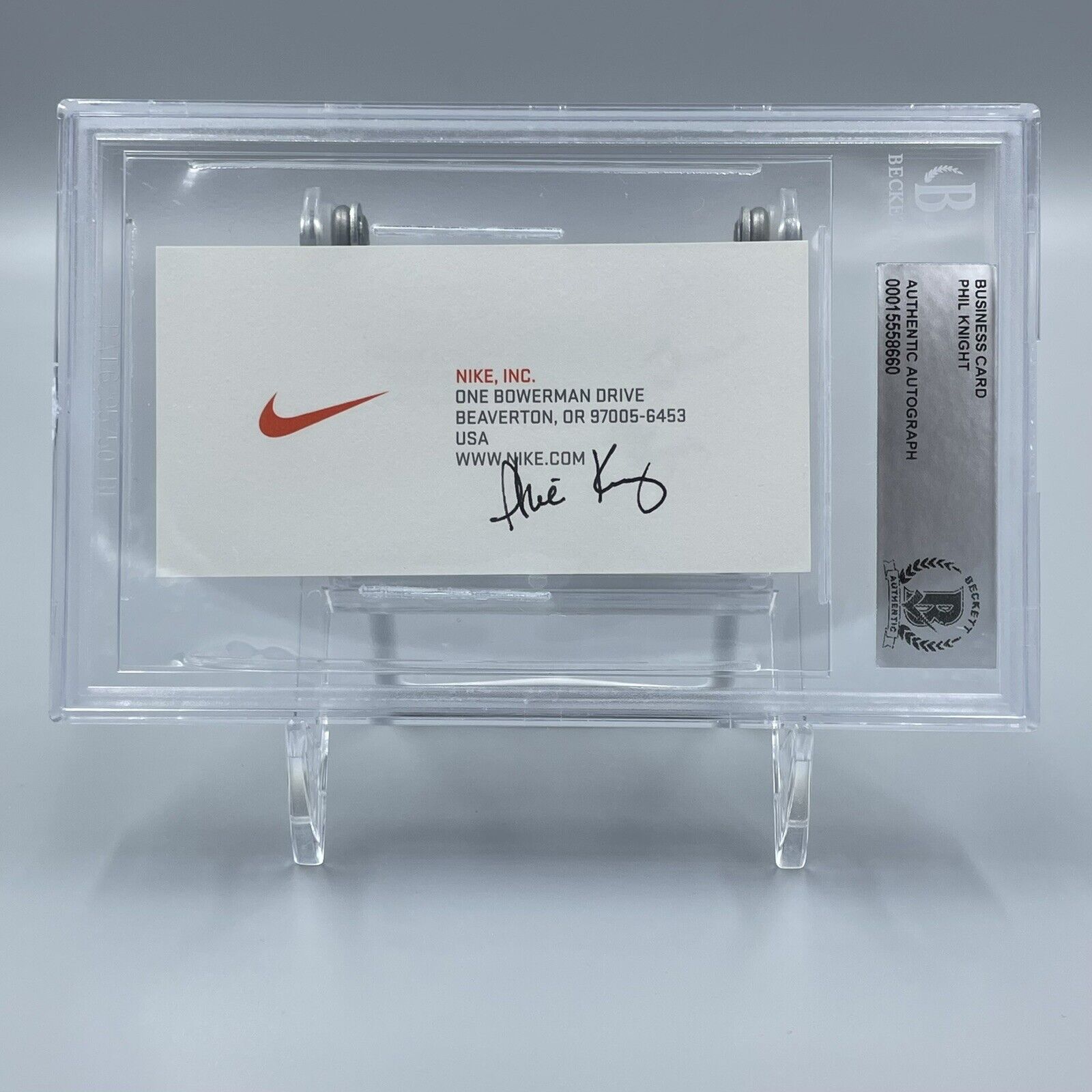 Phil Knight Signed Autographed Nike Business Card Beckett BAS LeBron James Image