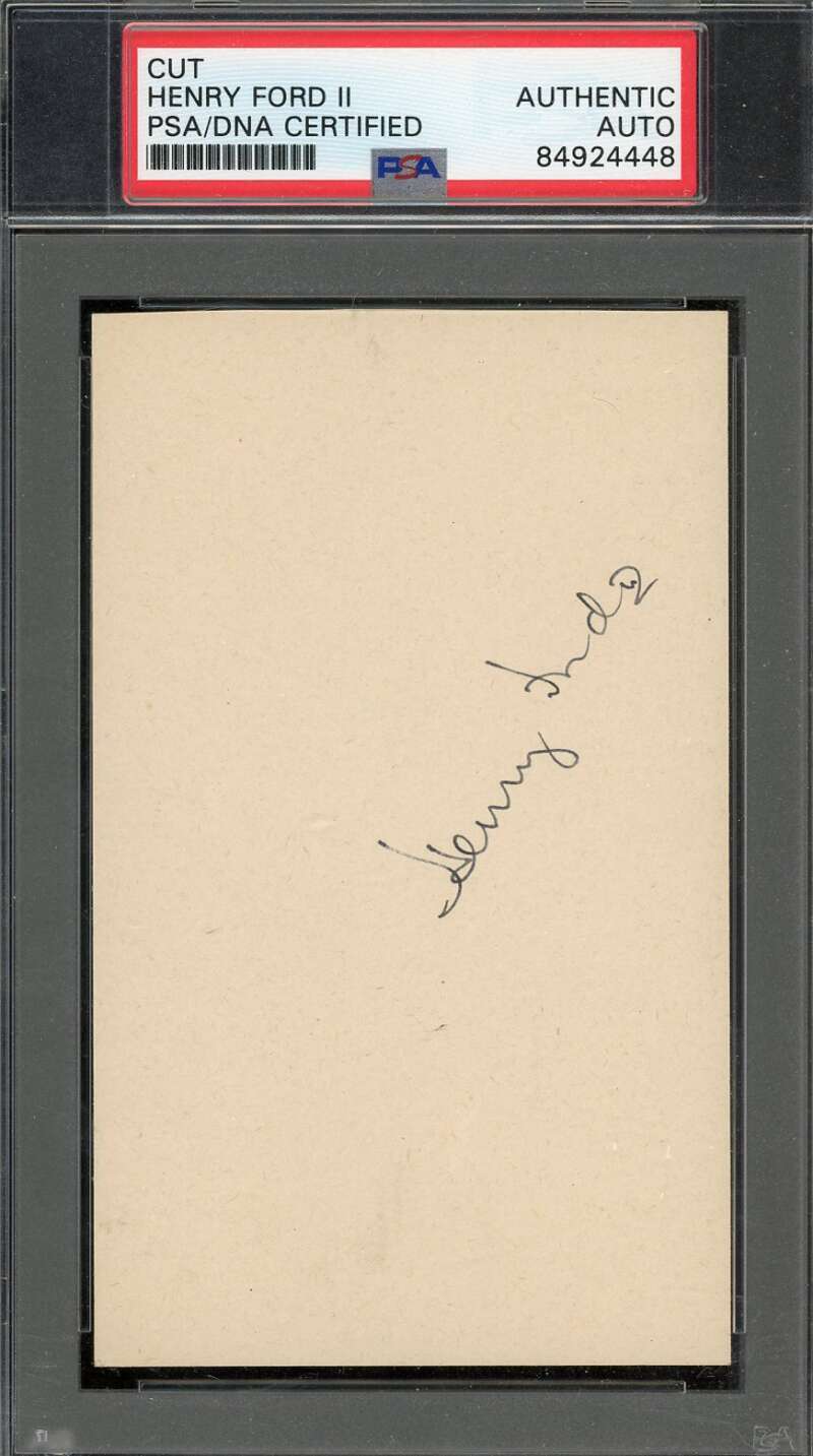 Henry Ford II PSA DNA Signed 3x5 Index Card Autograph