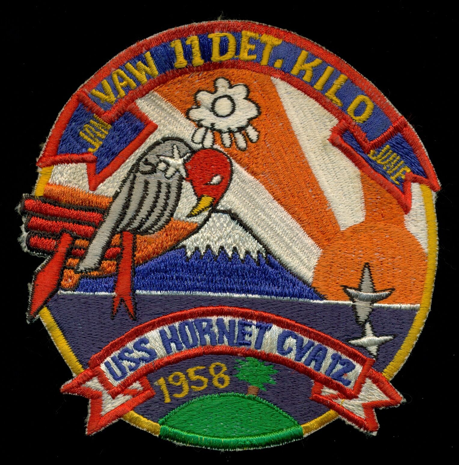 USN VAW-11 Det Kilo USS Hornet 1958 Patch S-19