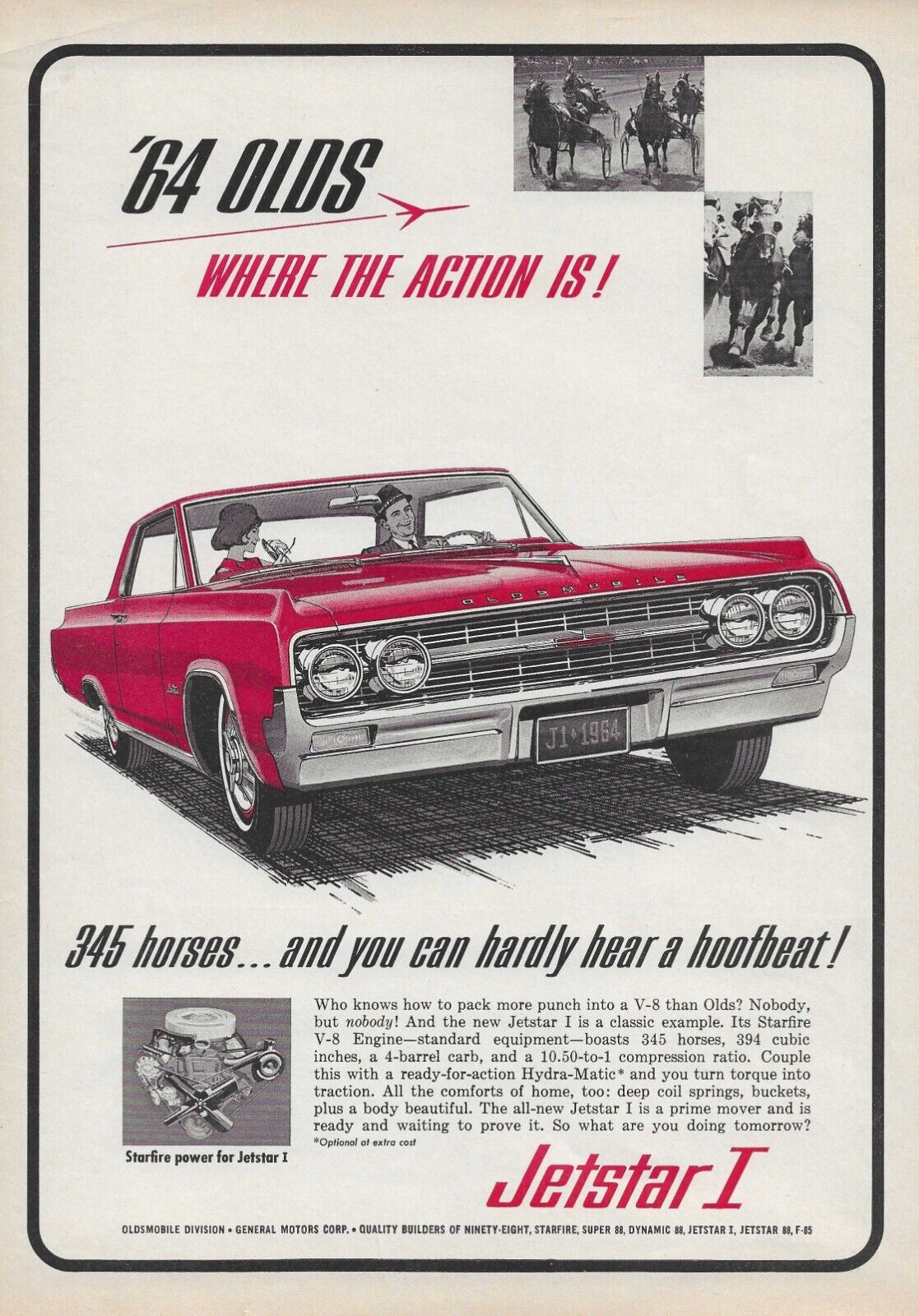 1964 Oldsmobile Jetstar I Ad 394 Jetfire V8 Vintage Magazine Advertisement 1 64