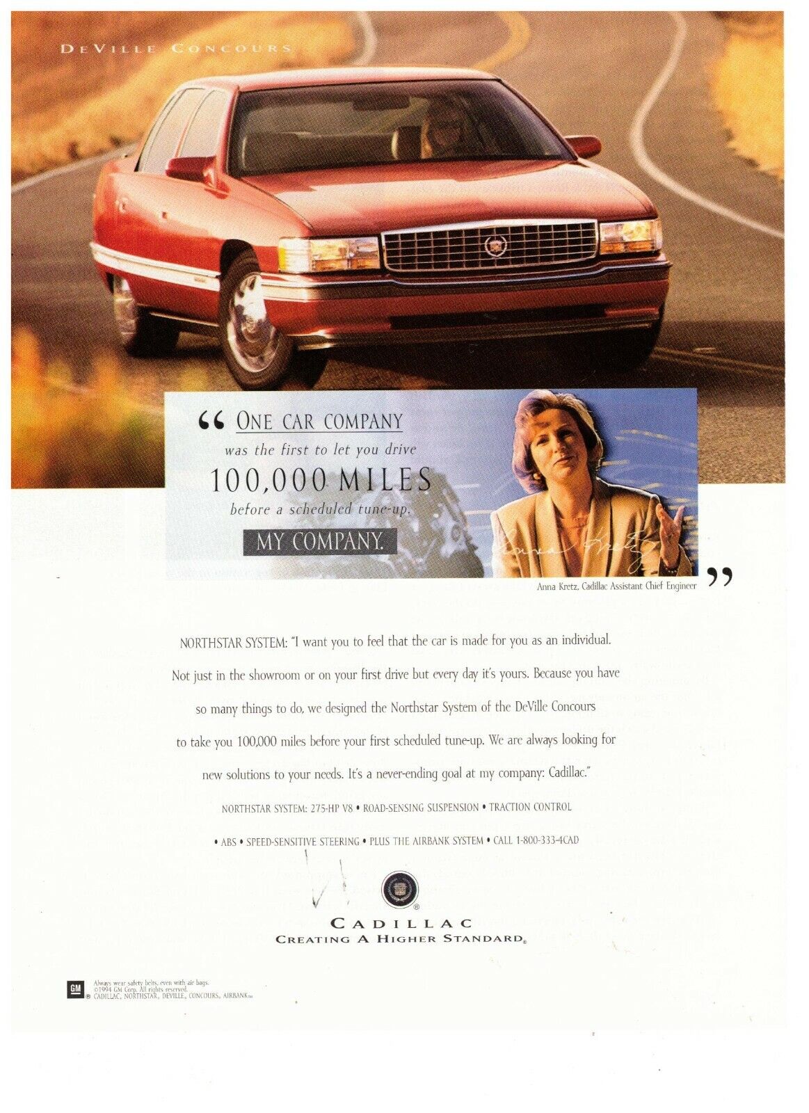 Cadillac DeVille Northstar System My Company Vintage 1995 Print Ad