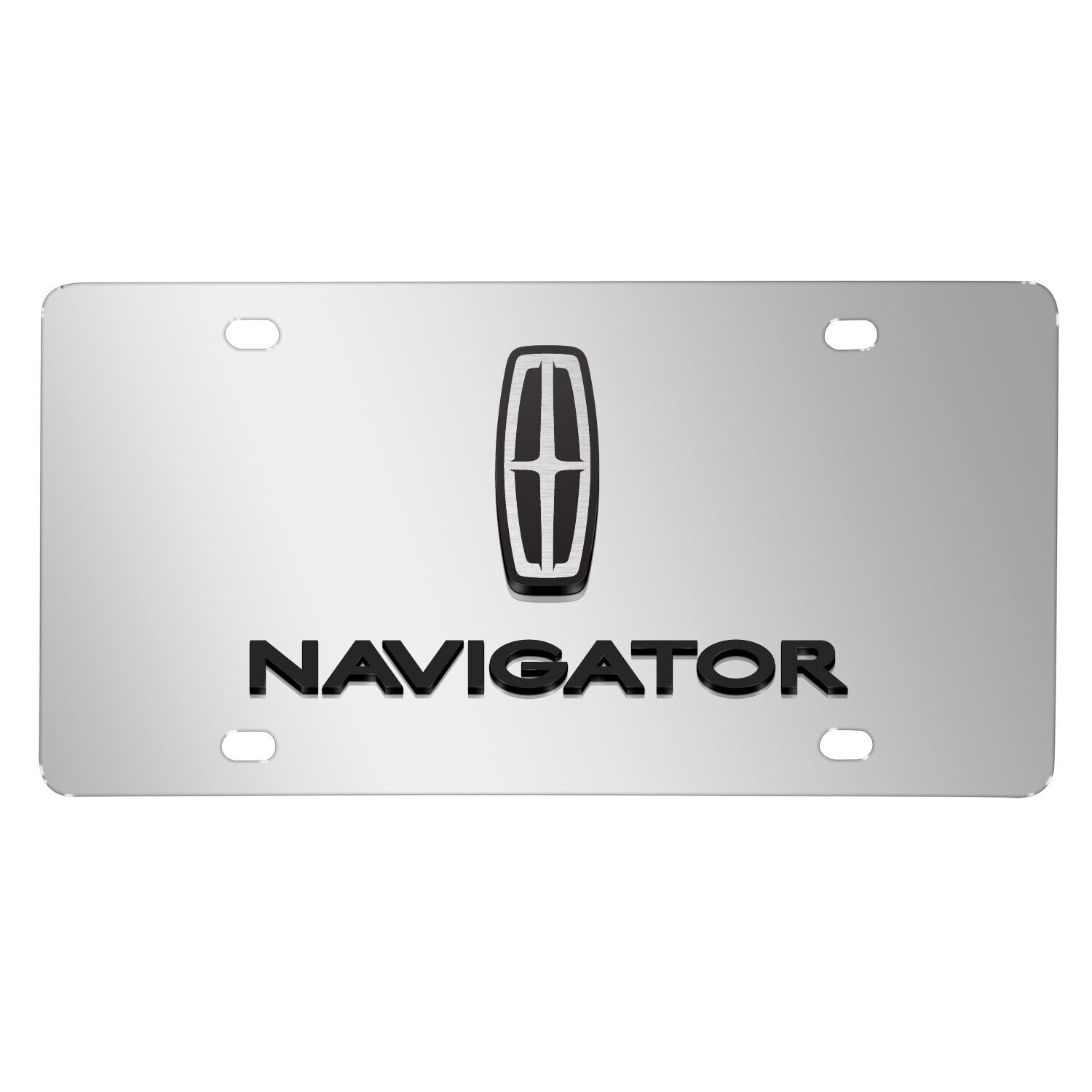 Lincoln Navigator 3D Dual Logo Mirror Chrome Stainless Steel License Plate
