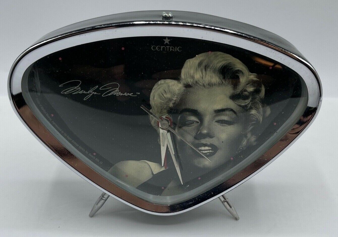 Centric Marilyn Monroe Triangle Shape Desk Shelf Clock For Parts Or Repair