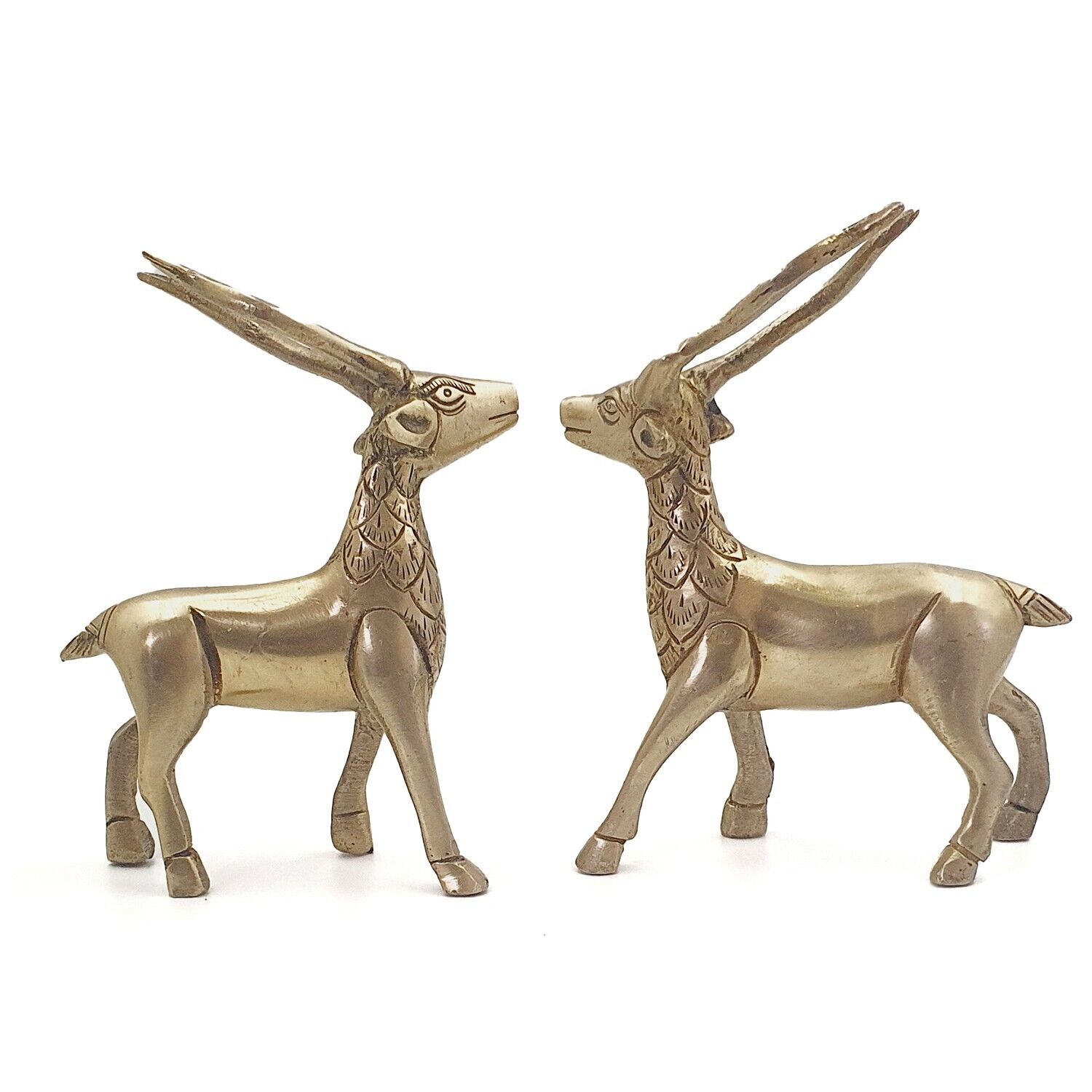 FCS Brass Idol Antelope/Standing Deer | Item Finish- Glossy, Set of 2(AS-02)