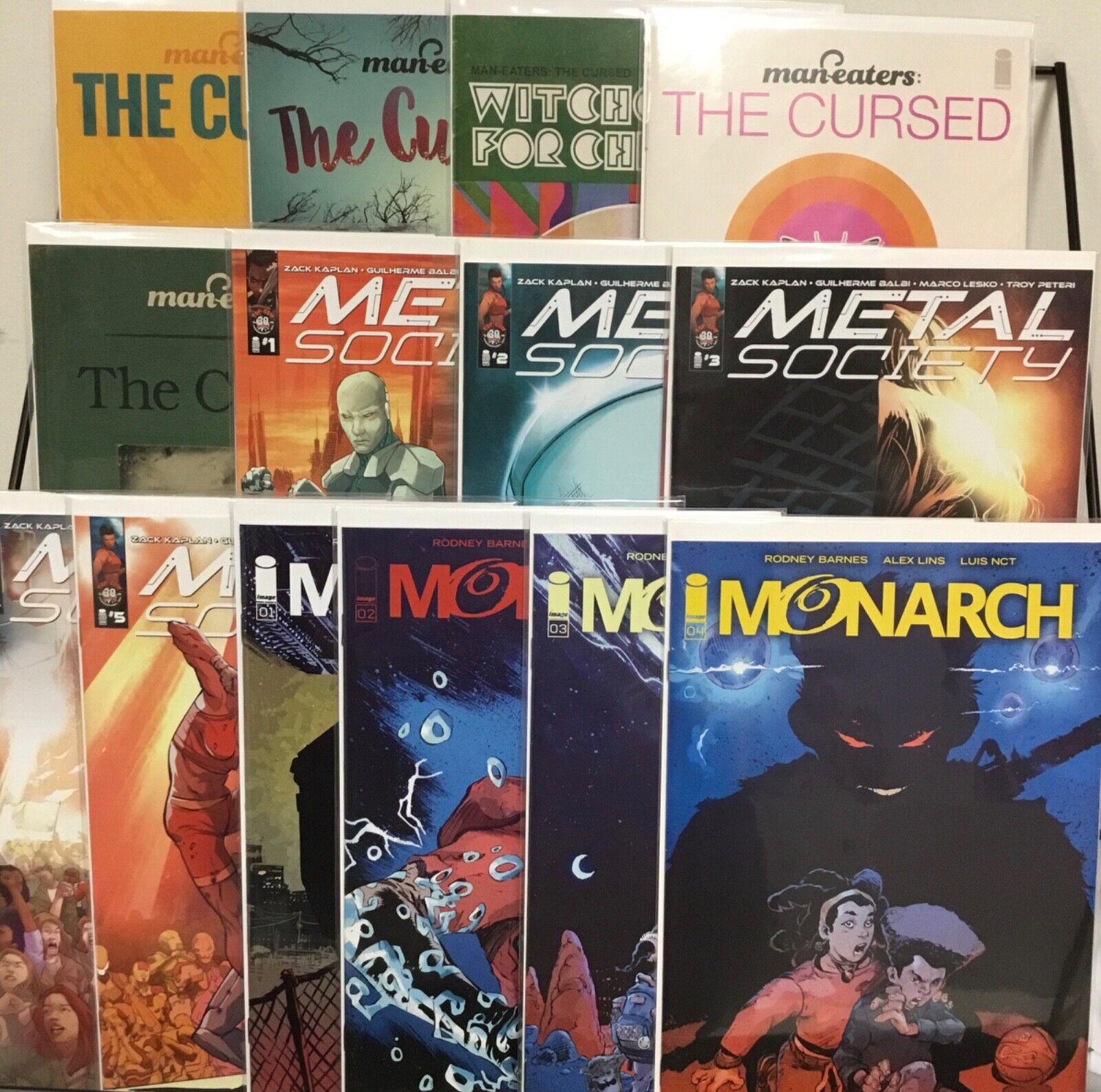 Image Comics The Cursed 1-5, Metal Society 1-5, Monarch 1-4